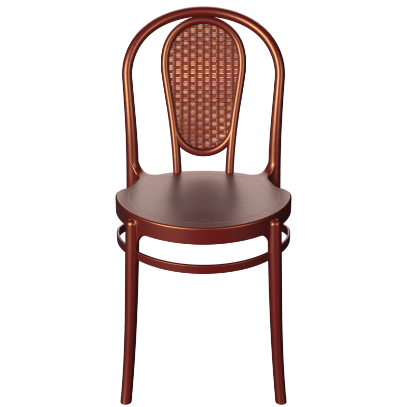 Cadeira de Plastico Retro Rattan marrom